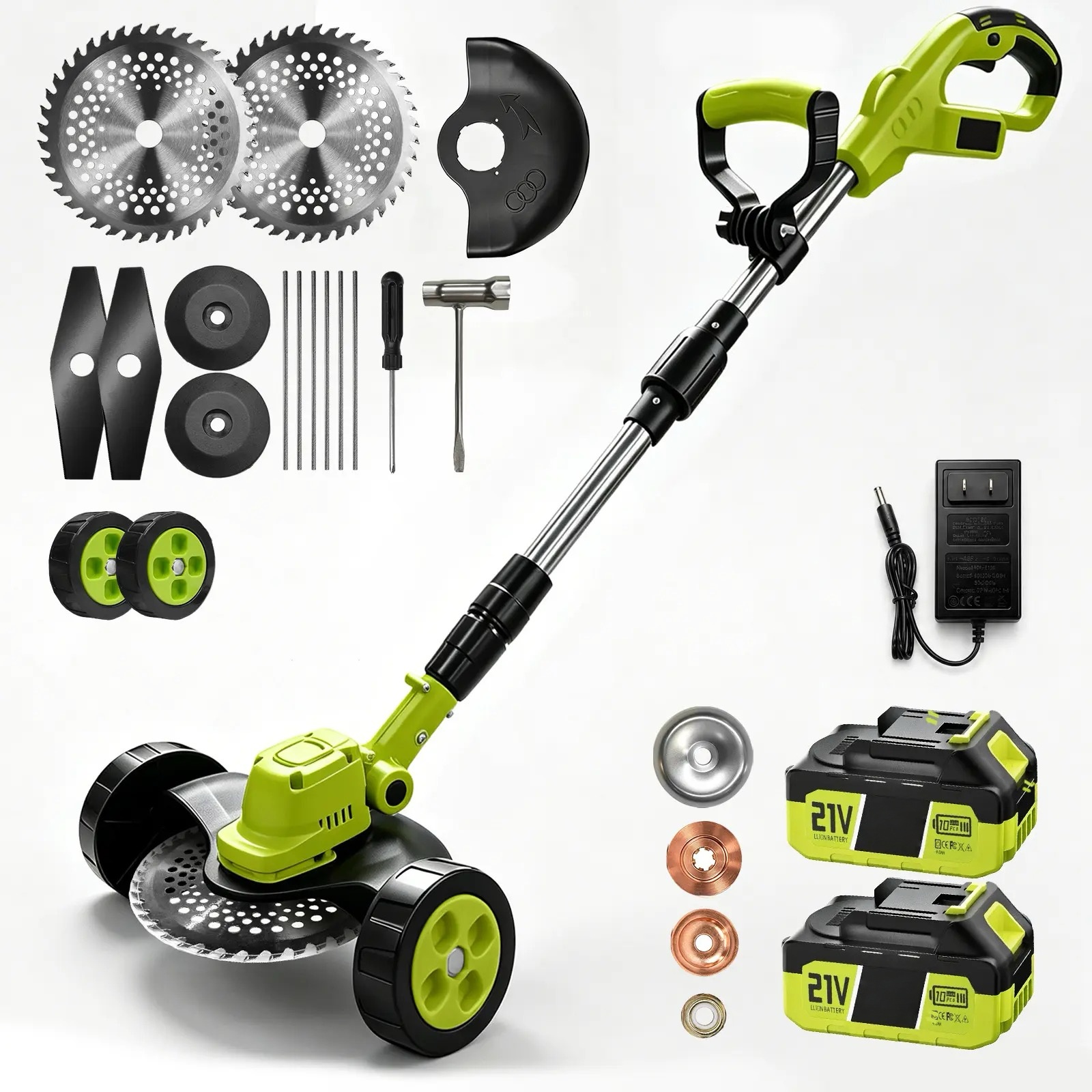 Cordless Lawn Mower, Garden Tool (Mower, Trimmer, Edger) with Batteries